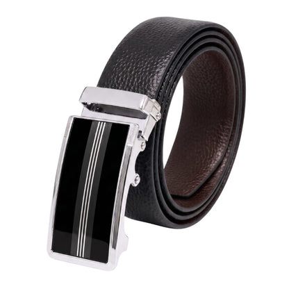THE MEN THING Leather Belts Mens Genuine Leather Belt | 2 in 1 Reversible (Black & Brown) (1 Pc.) - LUXORIC - TREVION