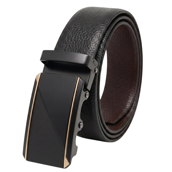 Mens Genuine Leather Belt | 2 in 1 Reversible (Black & Brown) (1 Pc.) - LUXORIC -TRION