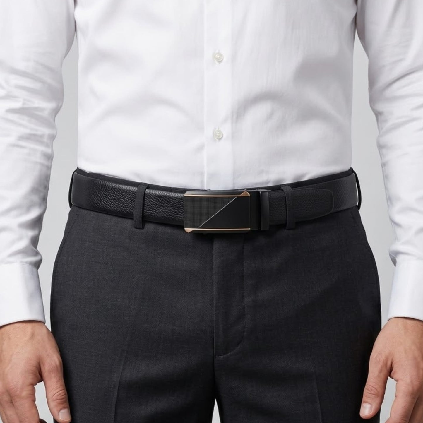 THE MEN THING Leather Belts Mens Genuine Leather Belt | 2 in 1 Reversible (Black & Brown) (1 Pc.) - LUXORIC -TRION