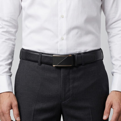 THE MEN THING Leather Belts Mens Genuine Leather Belt | 2 in 1 Reversible (Black & Brown) (1 Pc.) - LUXORIC -TRION