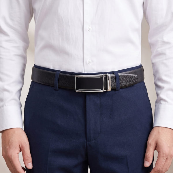 Mens Genuine Leather Belt | 2 in 1 Reversible (Black & Brown) (1 Pc.) - LUXORIC - VELMIR