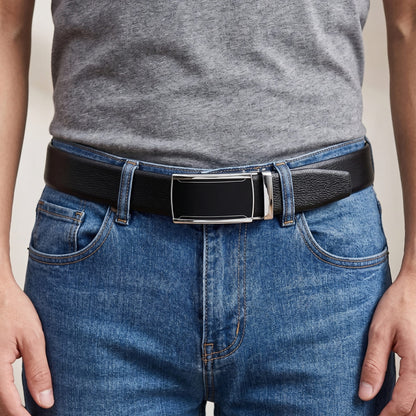 THE MEN THING Leather Belts Mens Genuine Leather Belt | 2 in 1 Reversible (Black & Brown) (1 Pc.) - LUXORIC - VELMIR