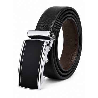 THE MEN THING Leather Belts Mens Genuine Leather Belt | 2 in 1 Reversible (Black & Brown) (1 Pc.) - LUXORIC - VELMIR