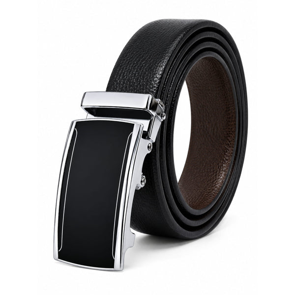 Mens Genuine Leather Belt | 2 in 1 Reversible (Black & Brown) (1 Pc.) - LUXORIC - VELMIR