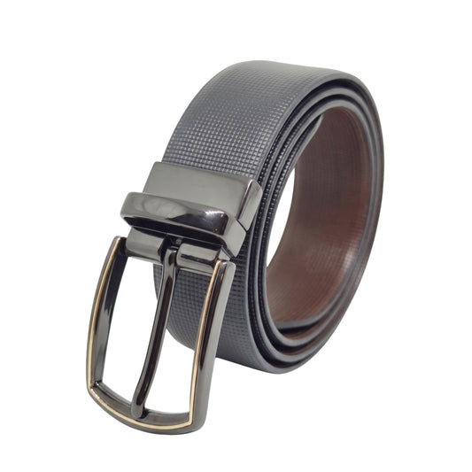 THE MEN THING Leather Belts Mens Genuine Leather Belt | 2 in 1 Reversible (Black & Brown) (1 Pc.) - NEXVIOR