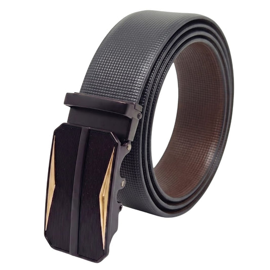 THE MEN THING Leather Belts Mens Genuine Leather Belt | 2 in 1 Reversible (Black & Brown) (1 Pc.) - NEXVIOR