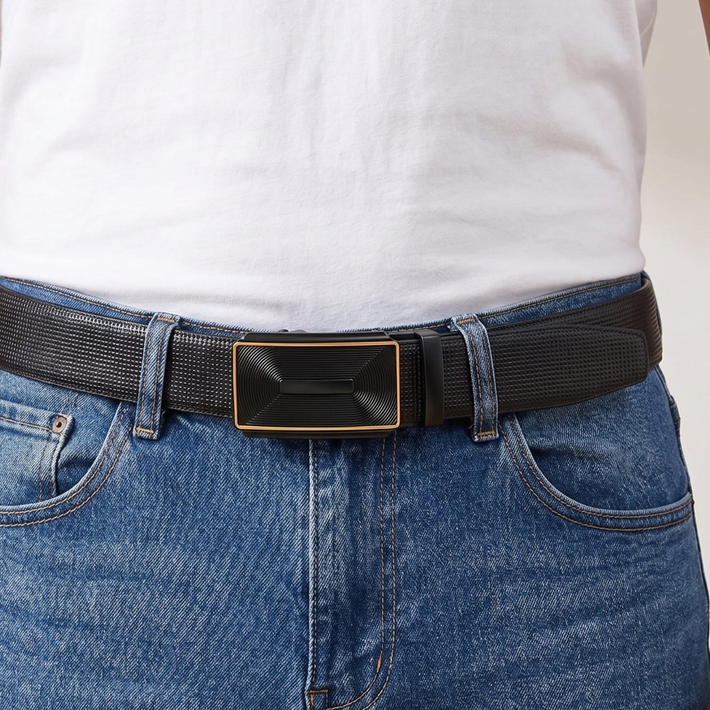 THE MEN THING Leather Belts Mens Genuine Leather Belt | 2 in 1 Reversible (Black & Brown) (1 Pc.) - NEXVIOR