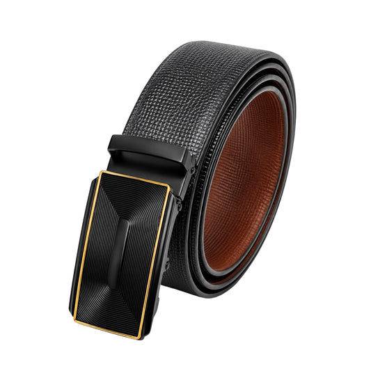 THE MEN THING Leather Belts Mens Genuine Leather Belt | 2 in 1 Reversible (Black & Brown) (1 Pc.) - NEXVIOR