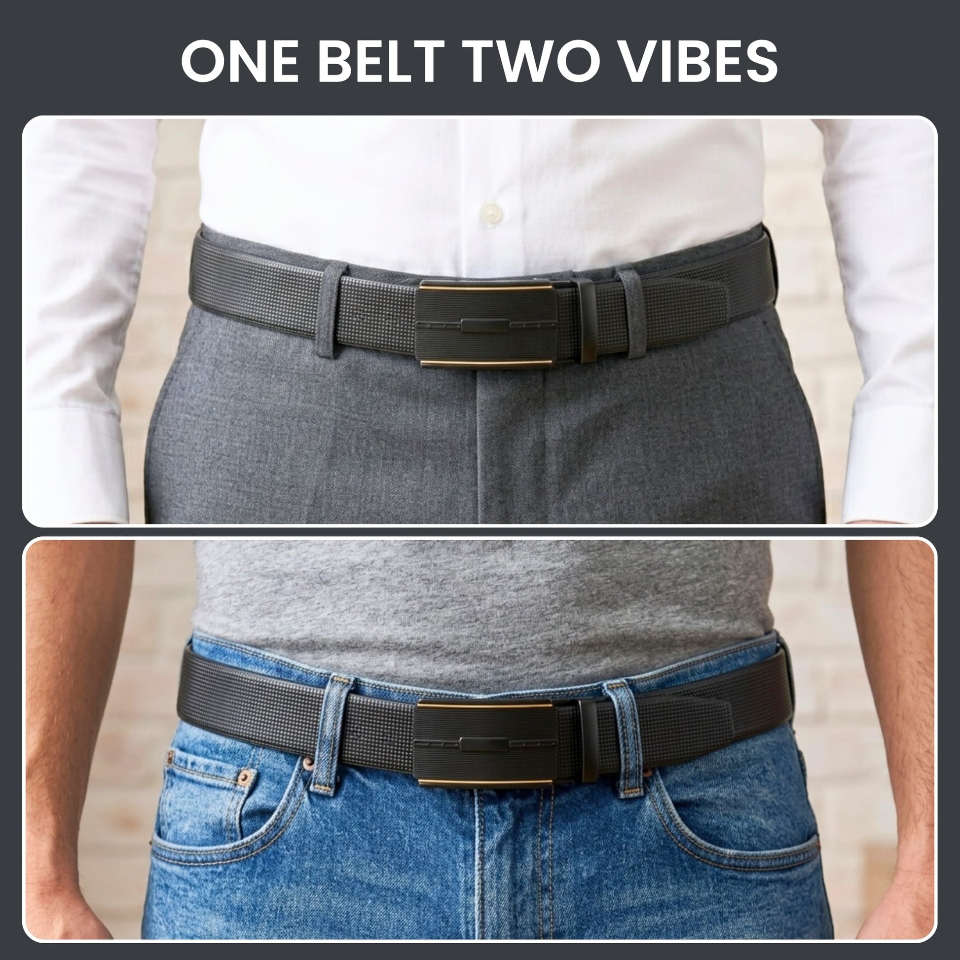 THE MEN THING Leather Belts Mens Genuine Leather Belt | 2 in 1 Reversible (Black & Brown) (1 Pc.) - NEXVIOR
