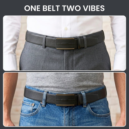 THE MEN THING Leather Belts Mens Genuine Leather Belt | 2 in 1 Reversible (Black & Brown) (1 Pc.) - NEXVIOR