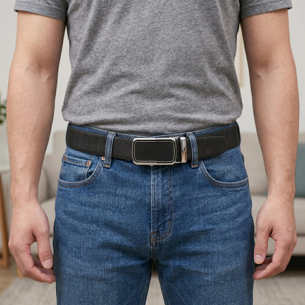 Mens Genuine Leather Belt | 2 in 1 Reversible (Black & Brown) (1 Pc.) - NEXVIOR