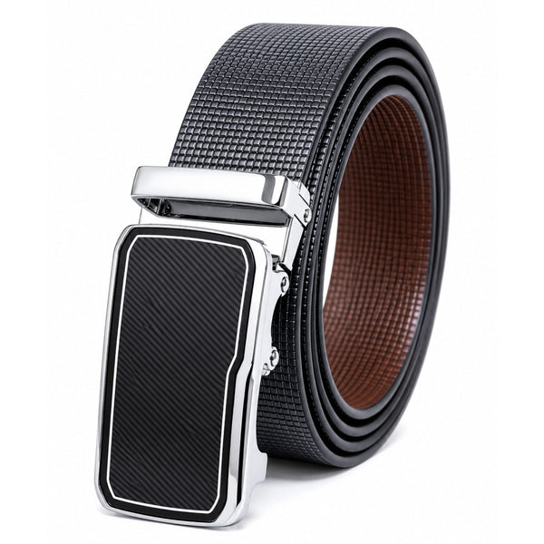 Mens Genuine Leather Belt | 2 in 1 Reversible (Black & Brown) (1 Pc.) - NEXVIOR