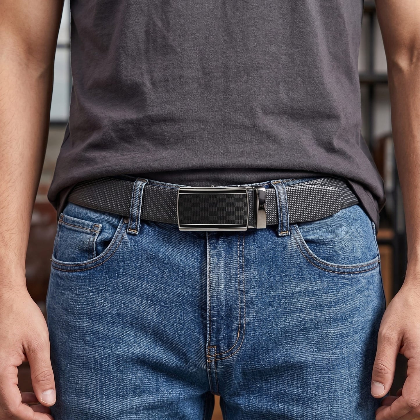 THE MEN THING Leather Belts Mens Genuine Leather Belt | 2 in 1 Reversible (Black & Brown) (1 Pc.) - NEXVIOR-ARKON