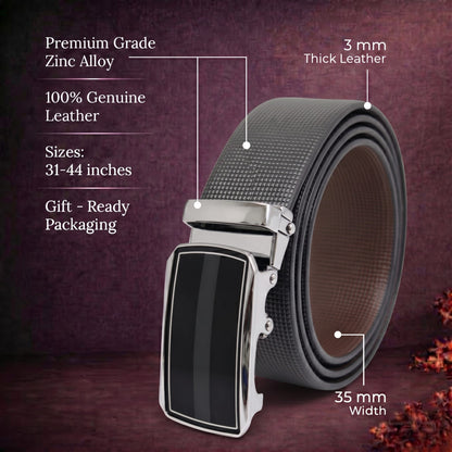 THE MEN THING Leather Belts Mens Genuine Leather Belt | 2 in 1 Reversible (Black & Brown) (1 Pc.) - NEXVIOR - KLYNT