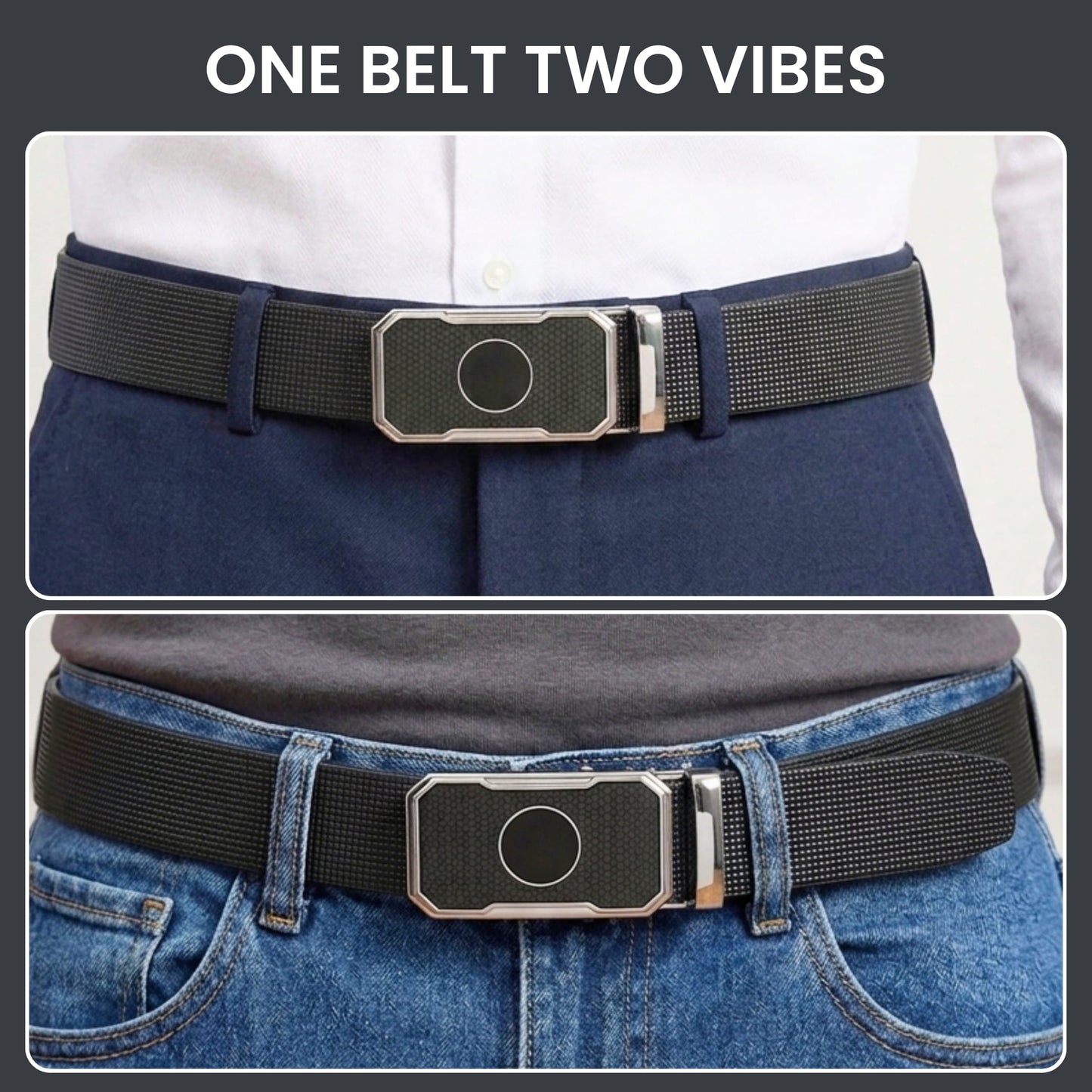 THE MEN THING Leather Belts Mens Genuine Leather Belt | 2 in 1 Reversible (Black & Brown) (1 Pc.) - NEXVIOR - MONTREX