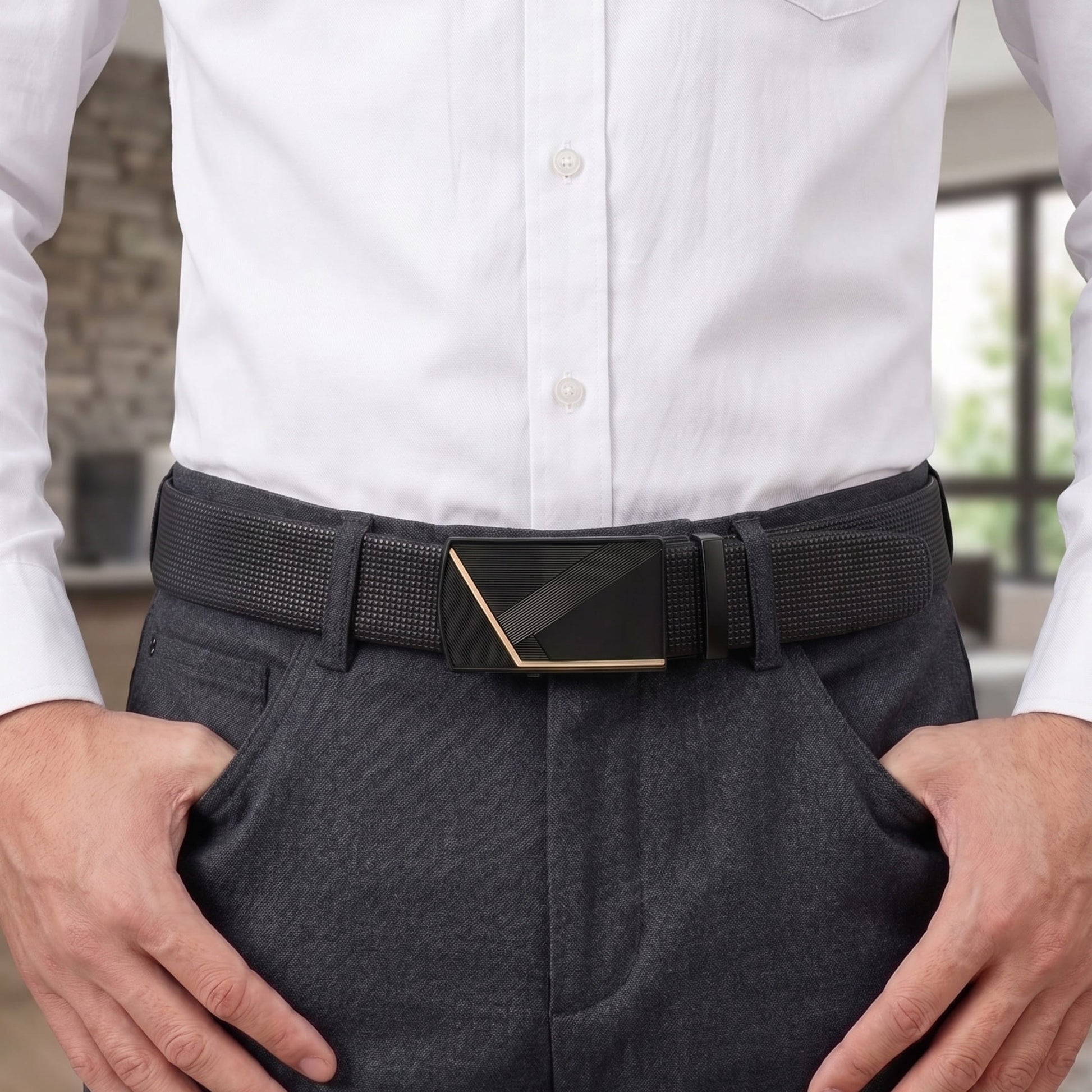 THE MEN THING Leather Belts Mens Genuine Leather Belt | 2 in 1 Reversible (Black & Brown) (1 Pc.) - NEXVIOR - NOCTIS