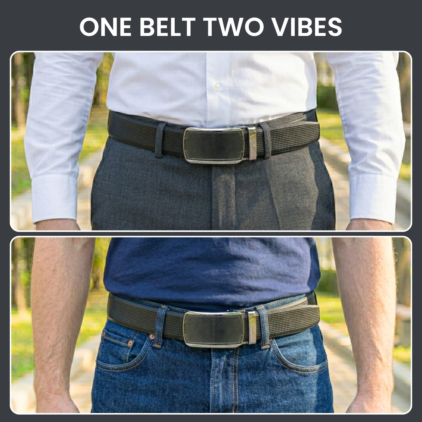 THE MEN THING Leather Belts Mens Genuine Leather Belt | 2 in 1 Reversible (Black & Brown) (1 Pc.) - NEXVIOR - ORLUX
