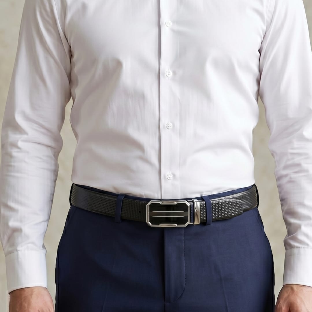 THE MEN THING Leather Belts Mens Genuine Leather Belt | 2 in 1 Reversible (Black & Brown) (1 Pc.) - NEXVIOR-OVRIS