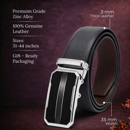 THE MEN THING Leather Belts Mens Genuine Leather Belt | 2 in 1 Reversible (Black & Brown) (1 Pc.) - NEXVIOR-OVRIS