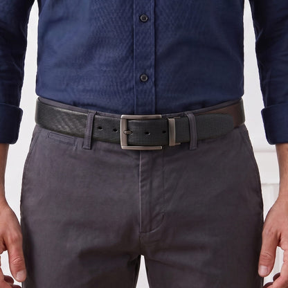 THE MEN THING Leather Belts Mens Genuine Leather Belt | 2 in 1 Reversible (Black & Brown) (1 Pc.) - NEXVIOR -PIVOT