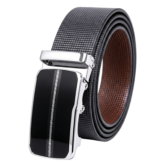 THE MEN THING Leather Belts Mens Genuine Leather Belt | 2 in 1 Reversible (Black & Brown) (1 Pc.) - NEXVIOR-ROYVIC
