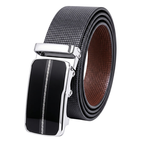 Mens Genuine Leather Belt | 2 in 1 Reversible (Black & Brown) (1 Pc.) - NEXVIOR-ROYVIC