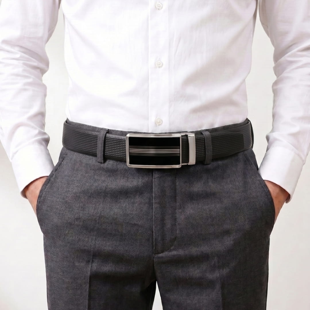 THE MEN THING Leather Belts Mens Genuine Leather Belt | 2 in 1 Reversible (Black & Brown) (1 Pc.) - NEXVIOR - TREVION