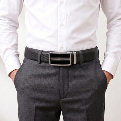 THE MEN THING Leather Belts Mens Genuine Leather Belt | 2 in 1 Reversible (Black & Brown) (1 Pc.) - NEXVIOR - TREVION