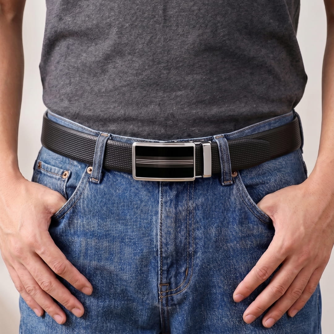 THE MEN THING Leather Belts Mens Genuine Leather Belt | 2 in 1 Reversible (Black & Brown) (1 Pc.) - NEXVIOR - TREVION