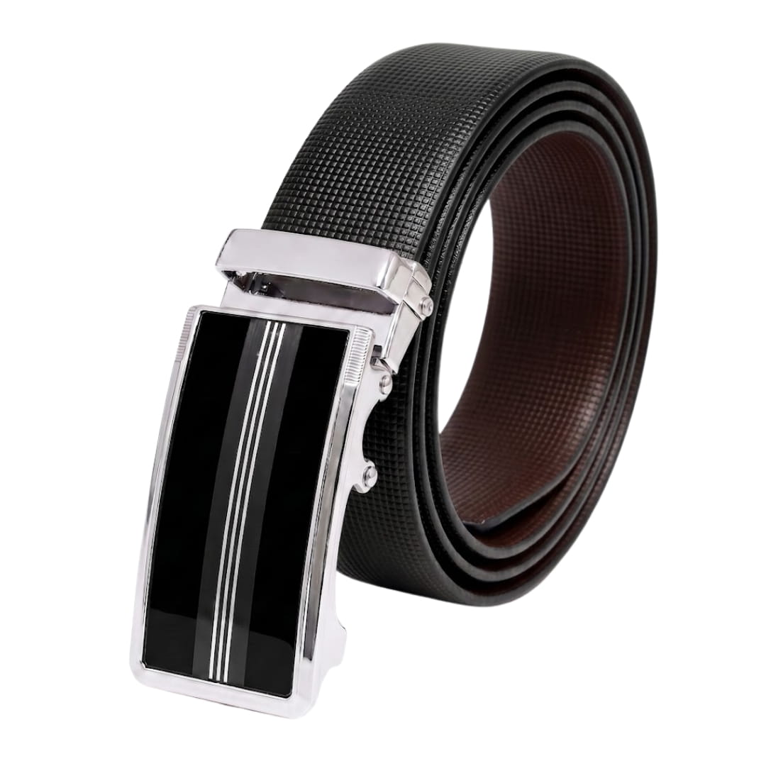 THE MEN THING Leather Belts Mens Genuine Leather Belt | 2 in 1 Reversible (Black & Brown) (1 Pc.) - NEXVIOR - TREVION