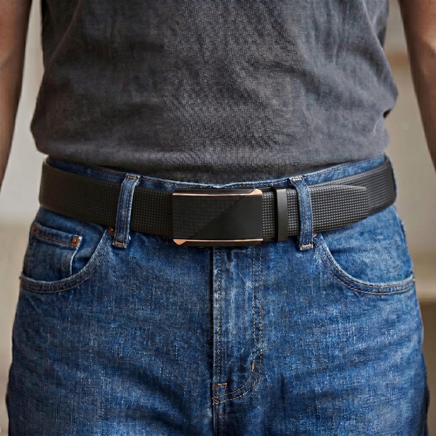 THE MEN THING Leather Belts Mens Genuine Leather Belt | 2 in 1 Reversible (Black & Brown) (1 Pc.) - NEXVIOR -TRION