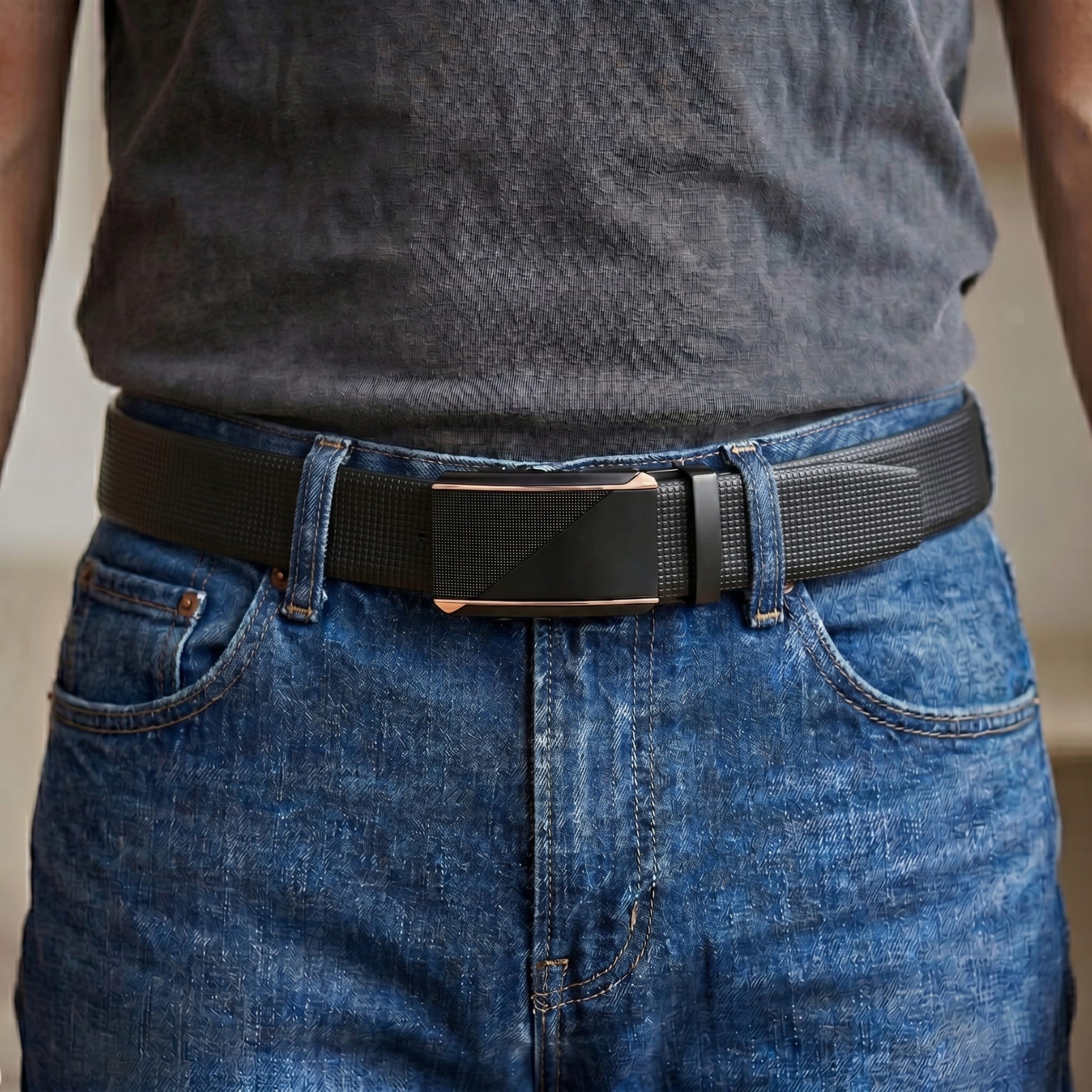THE MEN THING Leather Belts Mens Genuine Leather Belt | 2 in 1 Reversible (Black & Brown) (1 Pc.) - NEXVIOR -TRION