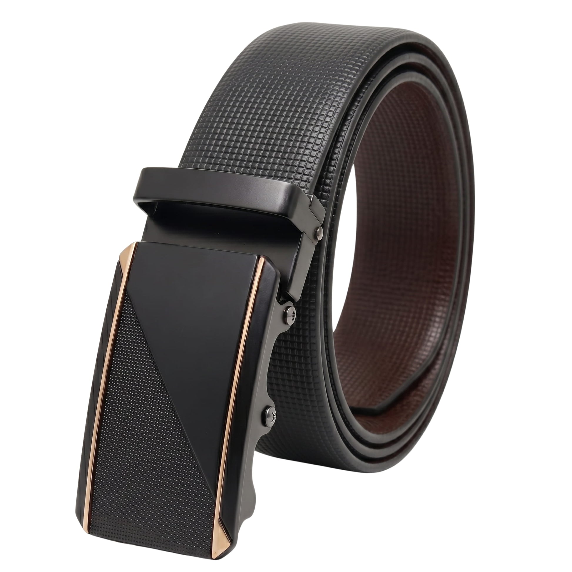 THE MEN THING Leather Belts Mens Genuine Leather Belt | 2 in 1 Reversible (Black & Brown) (1 Pc.) - NEXVIOR -TRION