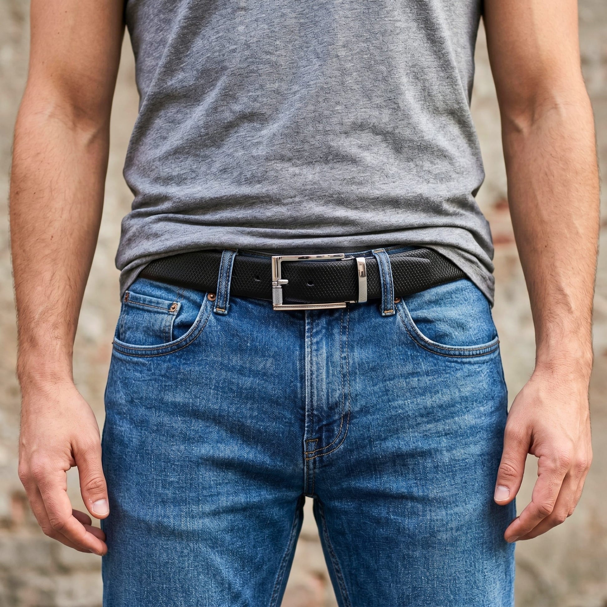 THE MEN THING Leather Belts Mens Genuine Leather Belt | 2 in 1 Reversible (Black & Brown) (1 Pc.) - REXVA