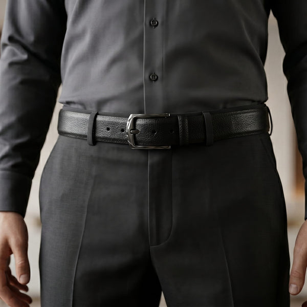 Mens Genuine Leather Belt | 2 in 1 Reversible (Black & Brown) (1 Pc.) - REXVA