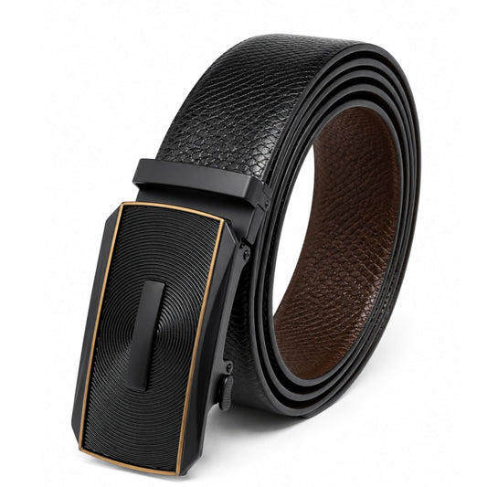 THE MEN THING Leather Belts Mens Genuine Leather Belt | 2 in 1 Reversible (Black & Brown) (1 Pc.) - REXVA