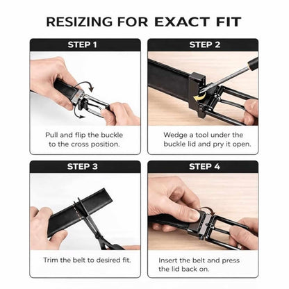 Mens 100% Genuine Leather Belt - REXVA Saffiano Texture, LATCHIX Slim Gunmetal Pin Buckle (Black & Brown Reversible) — Leather Belts for Men | THE MEN THING