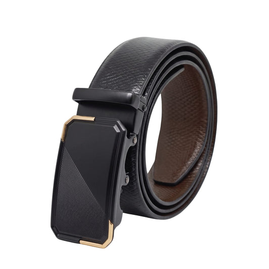 THE MEN THING Leather Belts Mens Genuine Leather Belt | 2 in 1 Reversible (Black & Brown) (1 Pc.) - REXVA