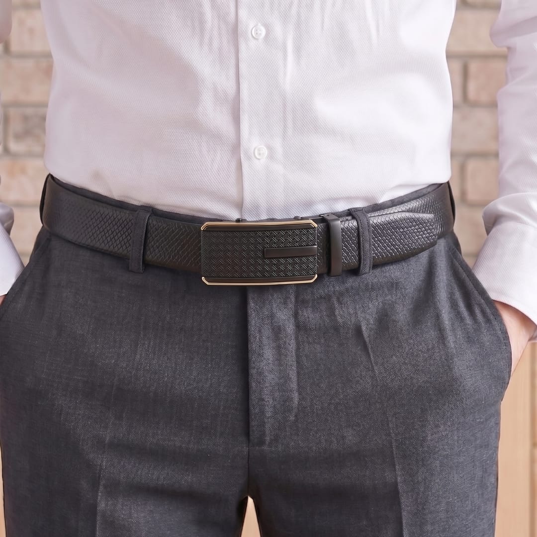 THE MEN THING Leather Belts Mens Genuine Leather Belt | 2 in 1 Reversible (Black & Brown) (1 Pc.) - REXVA