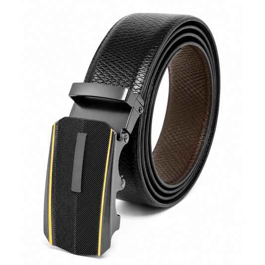 THE MEN THING Leather Belts Mens Genuine Leather Belt | 2 in 1 Reversible (Black & Brown) (1 Pc.) - REXVA