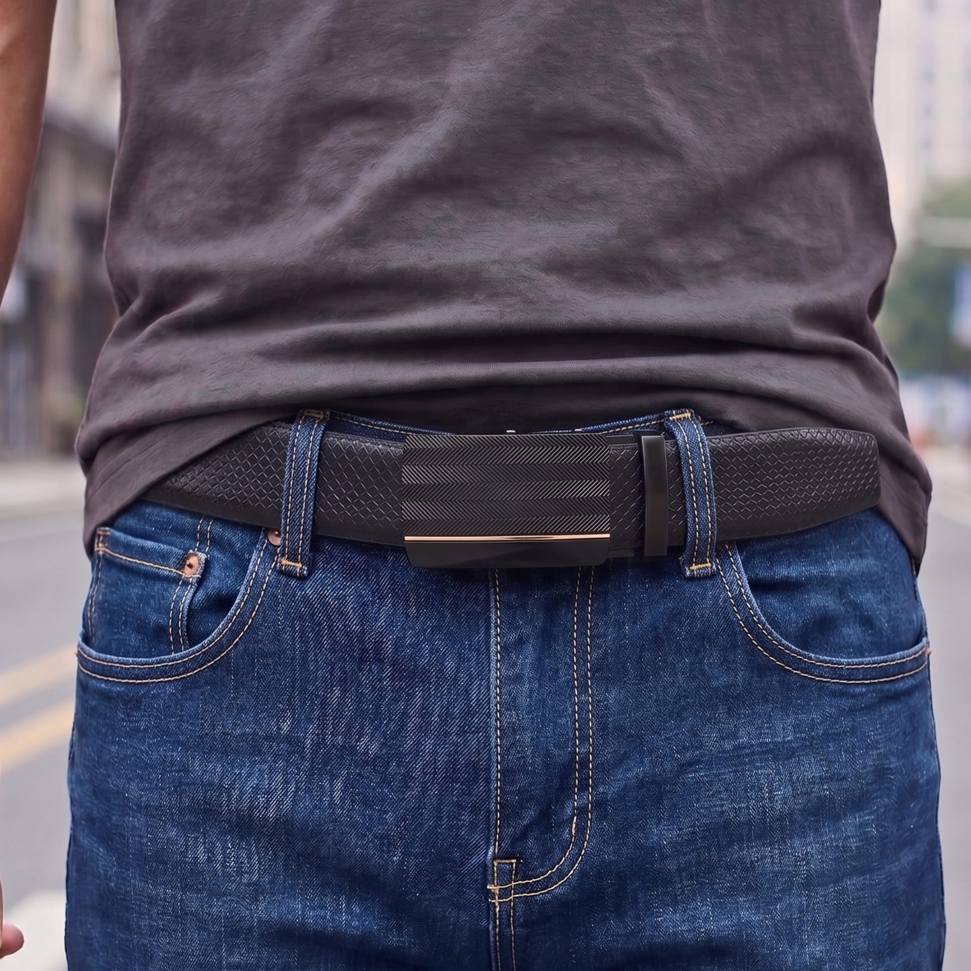 THE MEN THING Leather Belts Mens Genuine Leather Belt | 2 in 1 Reversible (Black & Brown) (1 Pc.) - REXVA