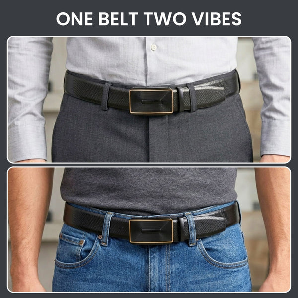 Mens Genuine Leather Belt | 2 in 1 Reversible (Black & Brown) (1 Pc.) - REXVA