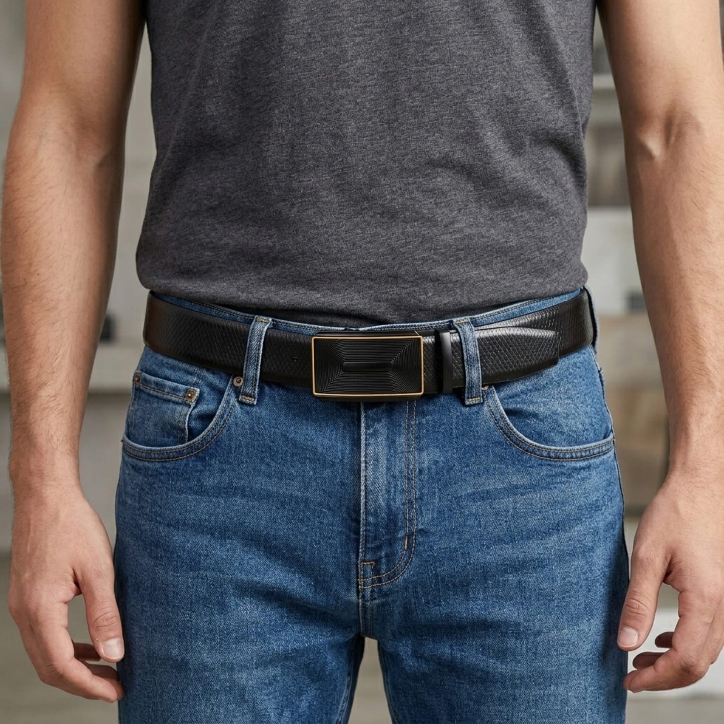 THE MEN THING Leather Belts Mens Genuine Leather Belt | 2 in 1 Reversible (Black & Brown) (1 Pc.) - REXVA
