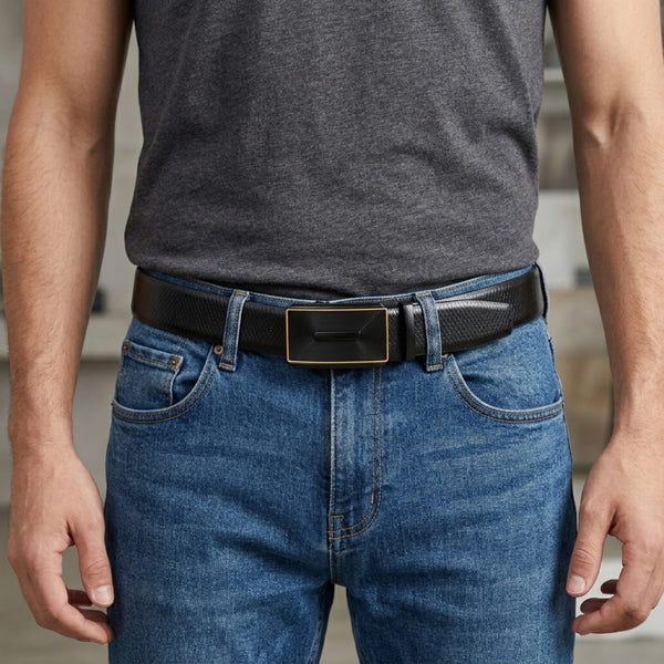 Mens Genuine Leather Belt | 2 in 1 Reversible (Black & Brown) (1 Pc.) - REXVA