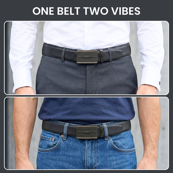 Mens Genuine Leather Belt | 2 in 1 Reversible (Black & Brown) (1 Pc.) - REXVA