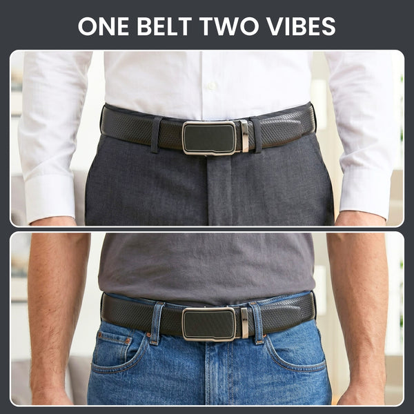 Mens Genuine Leather Belt | 2 in 1 Reversible (Black & Brown) (1 Pc.) - REXVA
