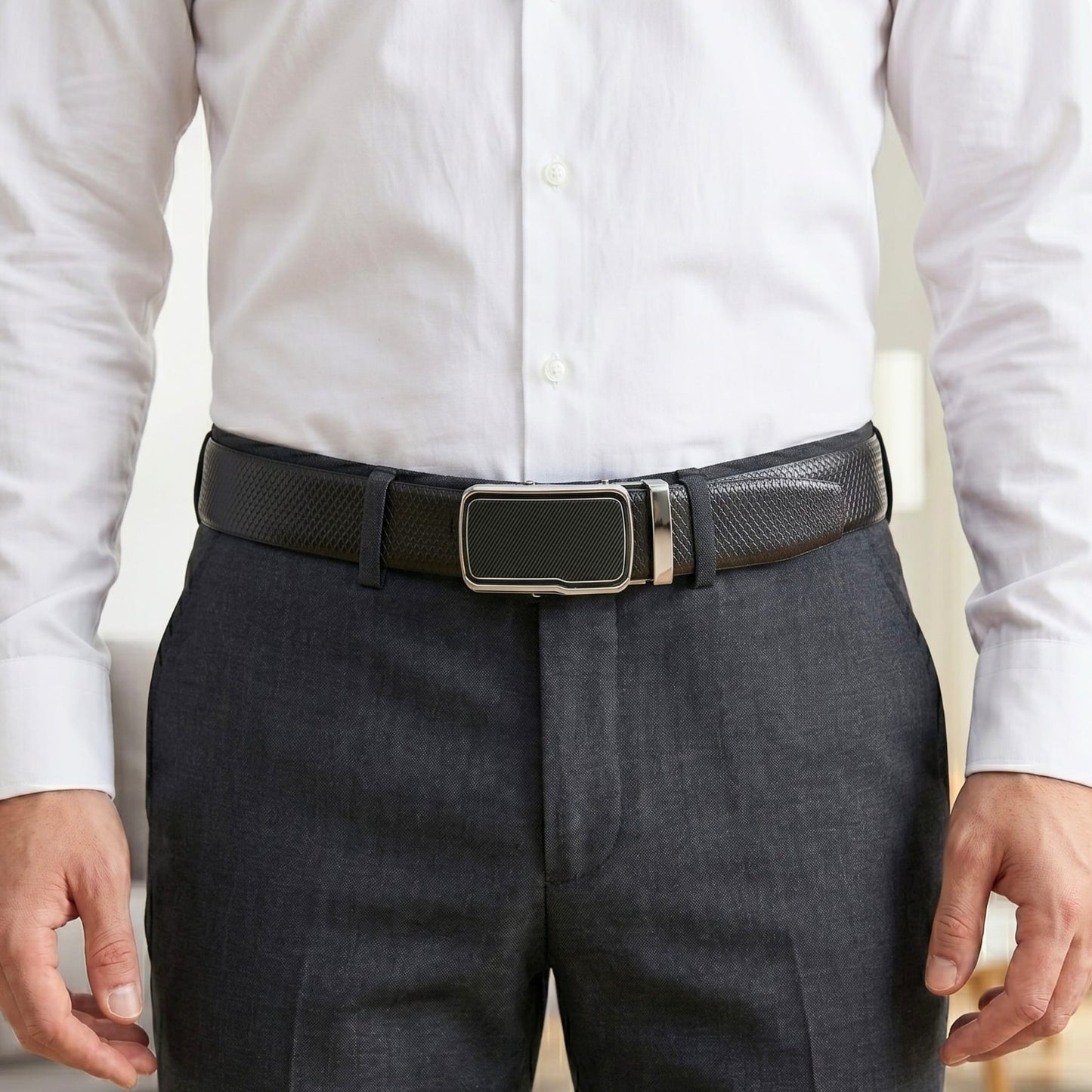 THE MEN THING Leather Belts Mens Genuine Leather Belt | 2 in 1 Reversible (Black & Brown) (1 Pc.) - REXVA