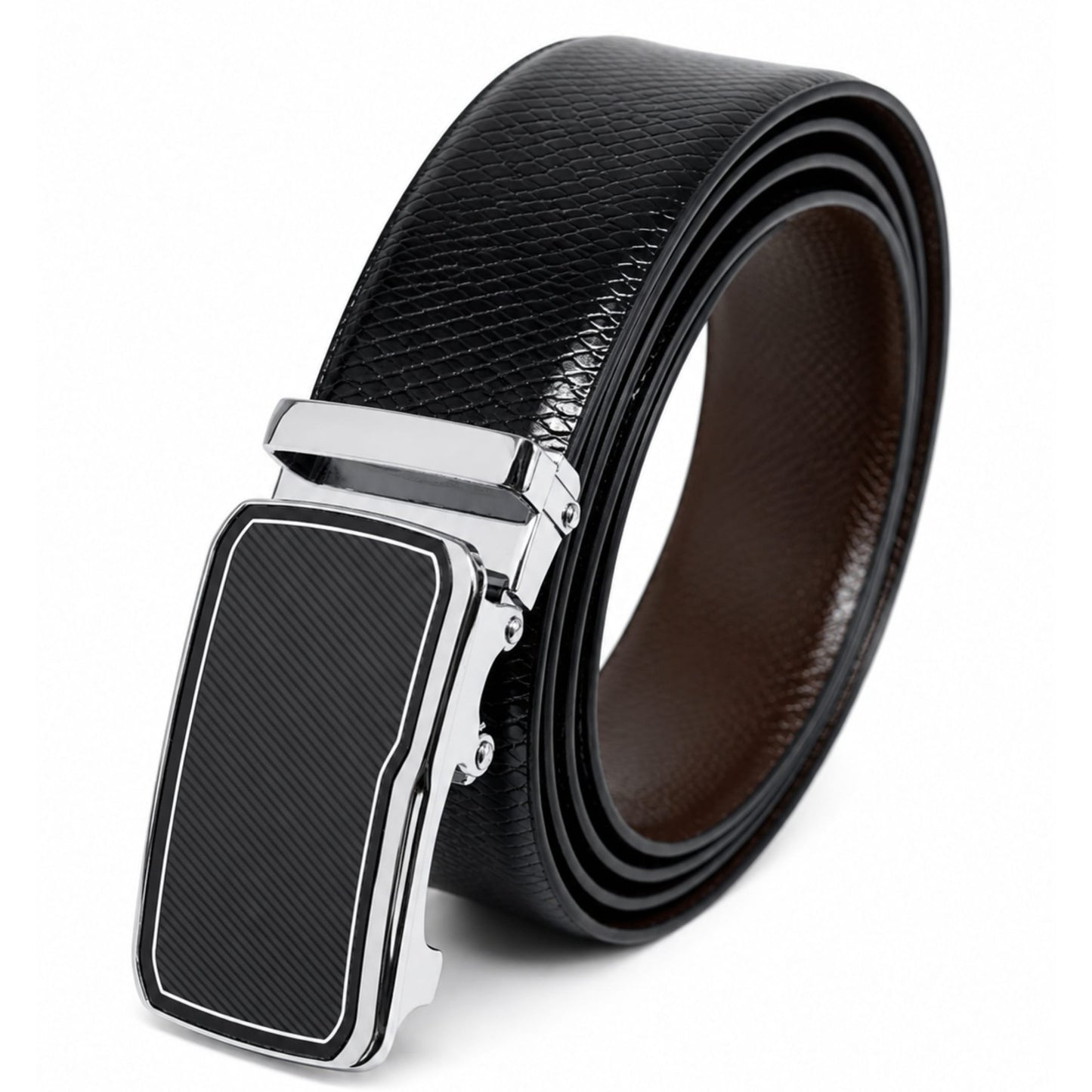 THE MEN THING Leather Belts Mens Genuine Leather Belt | 2 in 1 Reversible (Black & Brown) (1 Pc.) - REXVA