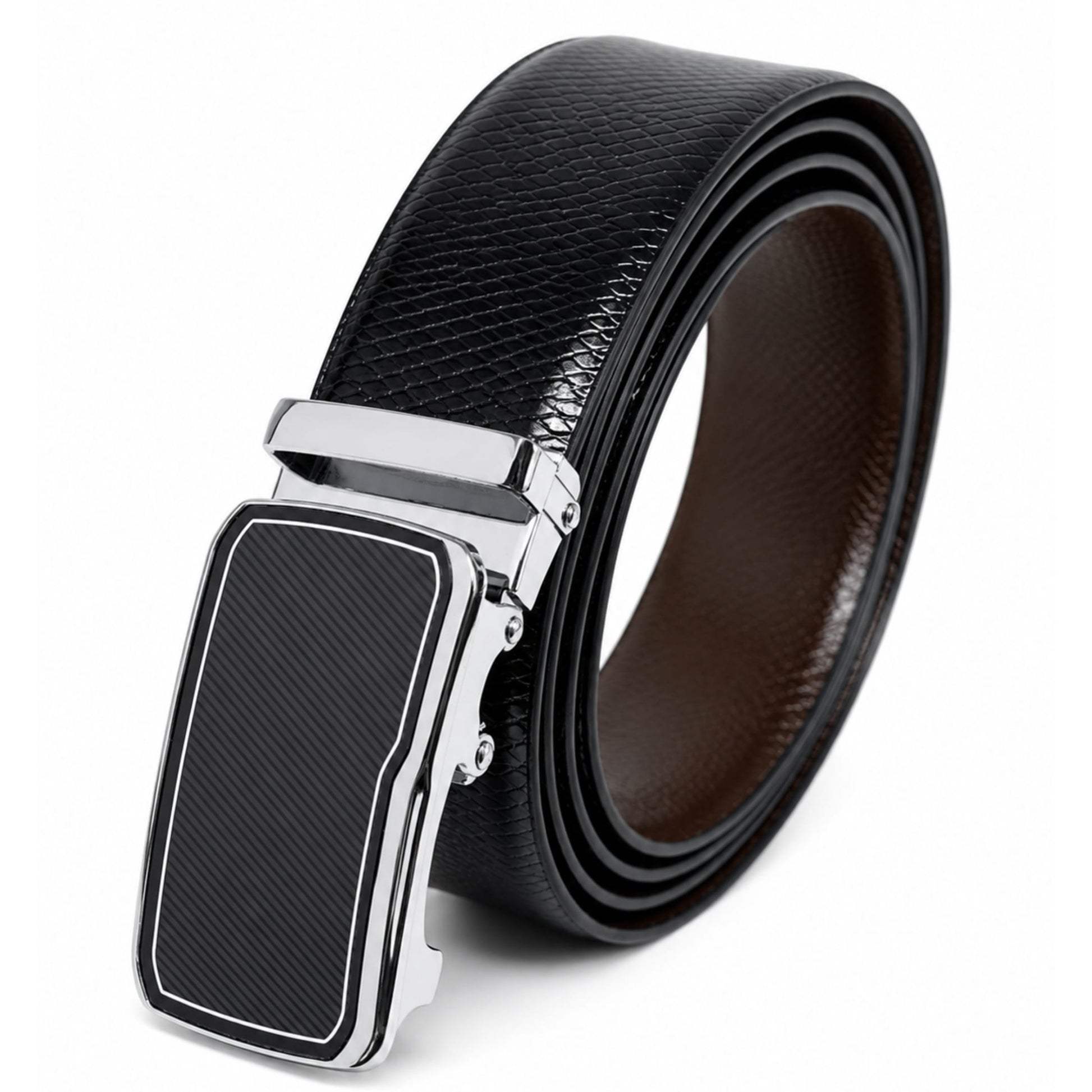 THE MEN THING Leather Belts Mens Genuine Leather Belt | 2 in 1 Reversible (Black & Brown) (1 Pc.) - REXVA