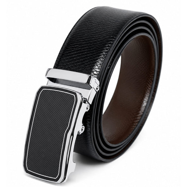 Mens Genuine Leather Belt | 2 in 1 Reversible (Black & Brown) (1 Pc.) - REXVA